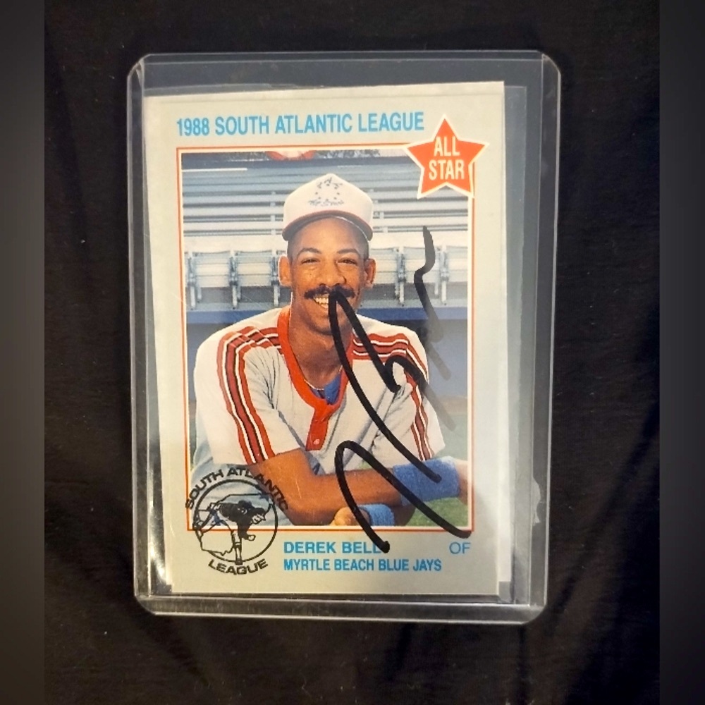 Derek Bell 1988 VINTAGE Blue Jays Minor League All Star Baseball Card Autograph